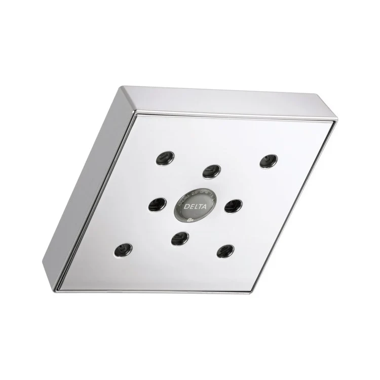 Showerhead Universal Showering Components 1 Function Square Raincan with H2Okinetic Technology Lumicoat Chrome 6 Inch 1.75 Gallons per Minute H2Okinetic Spray - Frankwebs