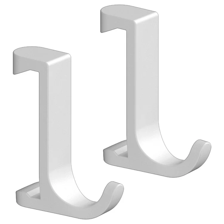 Towel Hook WallStoris Double Matte White 1-1/3 Inch Wall Mount Plastic - Frankwebs