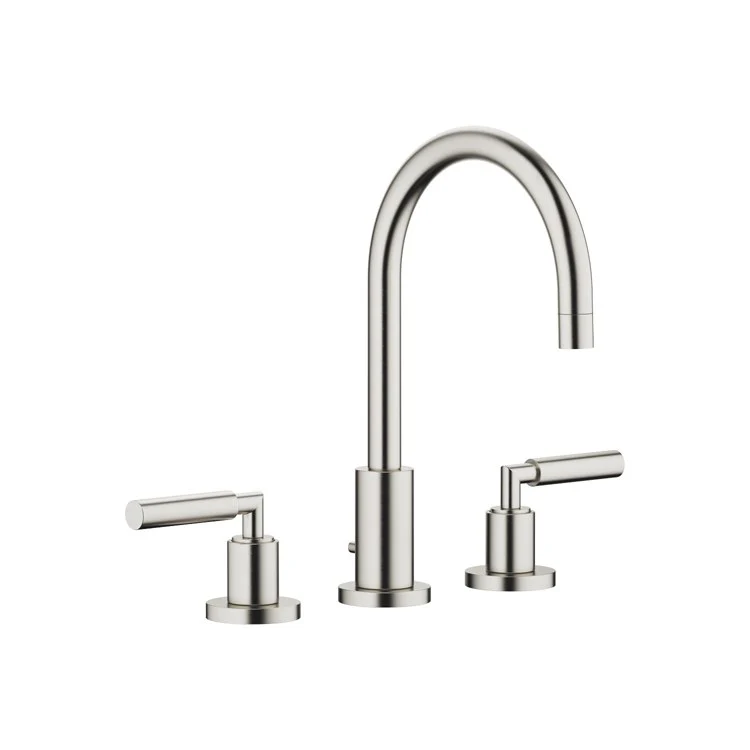 Lavatory Faucet TARA Mixer 2 Lever ADA WaterSense Brushed Platinum 1.2 Gallons per Minute Pop-Up Waste 3 Hole - Frankwebs