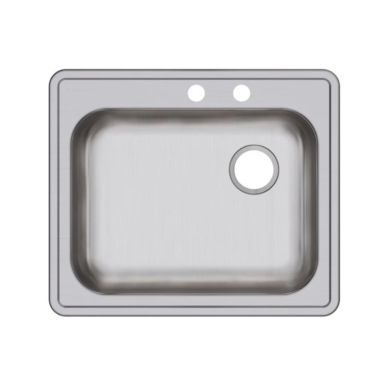 Kitchen Sink Dayton 25 x 21.25 Inch Single Bowl MR2 Hole ADA Satin Drop-In Rectangle Drain Location Rear Right Depth 5-3/8 Inch Bottom Only Pads - Frankwebs