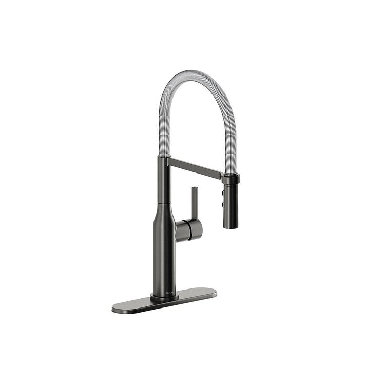 Kitchen Faucet Avado Deck Mount 1 Forward Only Lever ADA Black Stainless/Chrome Semi-Pro 1 Hole Spout Height 20-1/16 Inch - Frankwebs