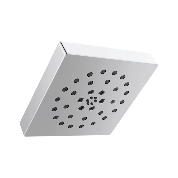 Showerhead Universal Showering Components 4 Function Square with H2Okinetic Technology Lumicoat Chrome 7-13/16 Inch 1.75 Gallons per Minute H2Okinetic PowerDrench Spray Massaging Spray H2Okinetic UltraSoak Spray and Pause - Frankwebs
