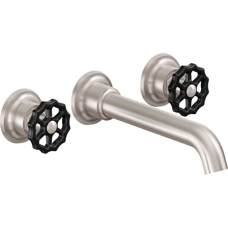 Lavatory Trim Descanso Works Vessel Wall 2 Black Wheel Polished Brass Uncoated 1.2 Gallons per Minute - Frankwebs