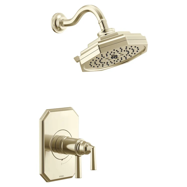 Thermostatic Valve Trim Beauclere TempAssure with Showerhead 2 Lever Brilliance Luxe Nickel WaterSense ADA - Frankwebs