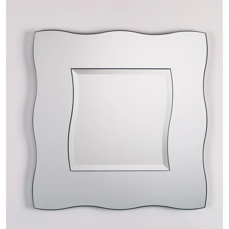 Mirror Transitional 22 x 22 Inch Frosted White Square Framed - Frankwebs