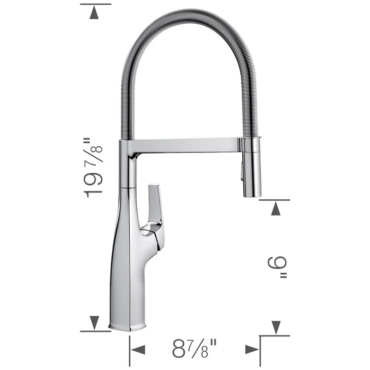 Kitchen Faucet Rivana Semi-Pro 1 Lever CALGreen Polished Chrome Swivel 360 Degree 1 Hole 1.5 Gallons per Minute - Frankwebs
