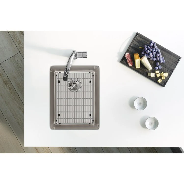 Kitchen Sink Lustertone Iconix 16.5 x 20.5 Inch Single Bowl Kit with Perfect Drain Luminous Satin Undermount - Frankwebs