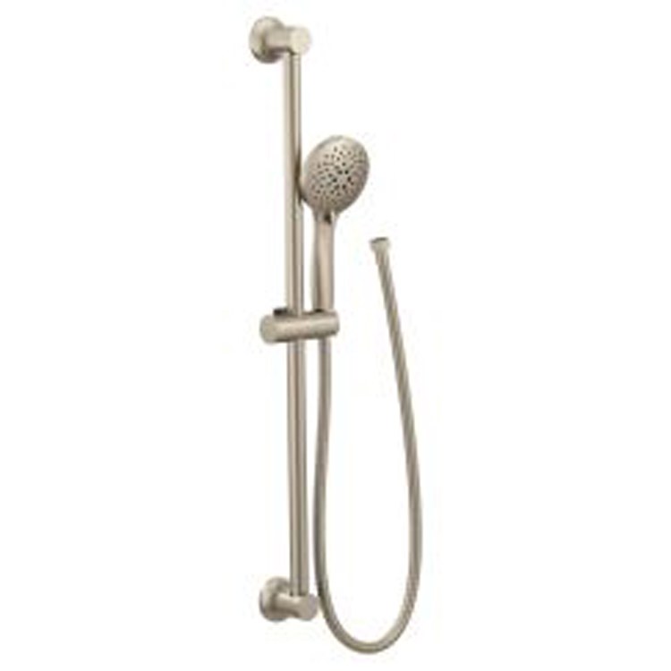 Handshower Set Brushed Nickel 5 Function 1.75 Gallons per Minute 30IN Slide Bar Includes 69IN Hose - Frankwebs