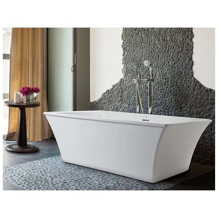Soaking Tub Westbrook 66 x 36 Inch Freestanding Center White Acrylic CXL 91 Gallons 23-3/4 Inch - Frankwebs