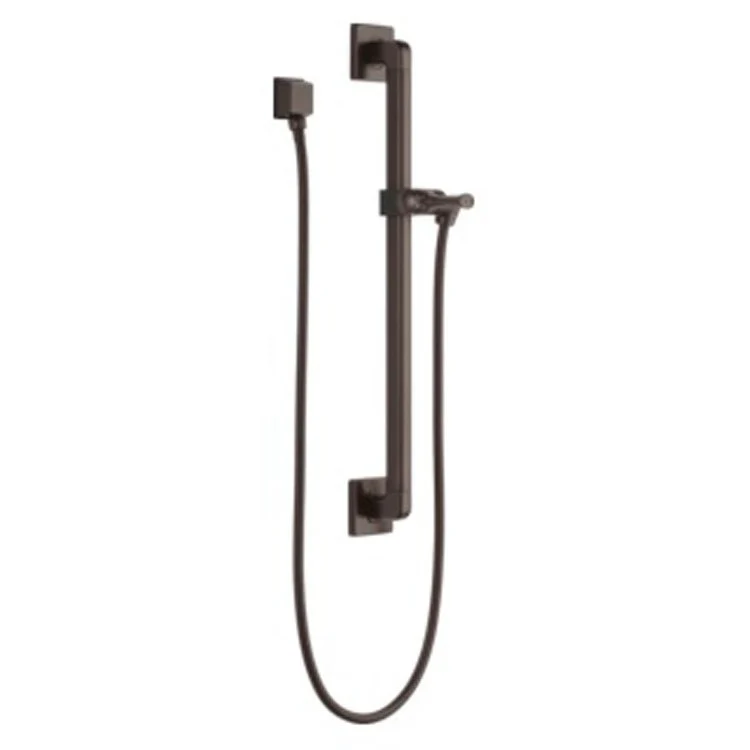 Slide Bar with Square Wall Elbow & Adjustable Handshower Mount & Hose 24 Inch Stainless Brass/Metal Wall Mount - Frankwebs