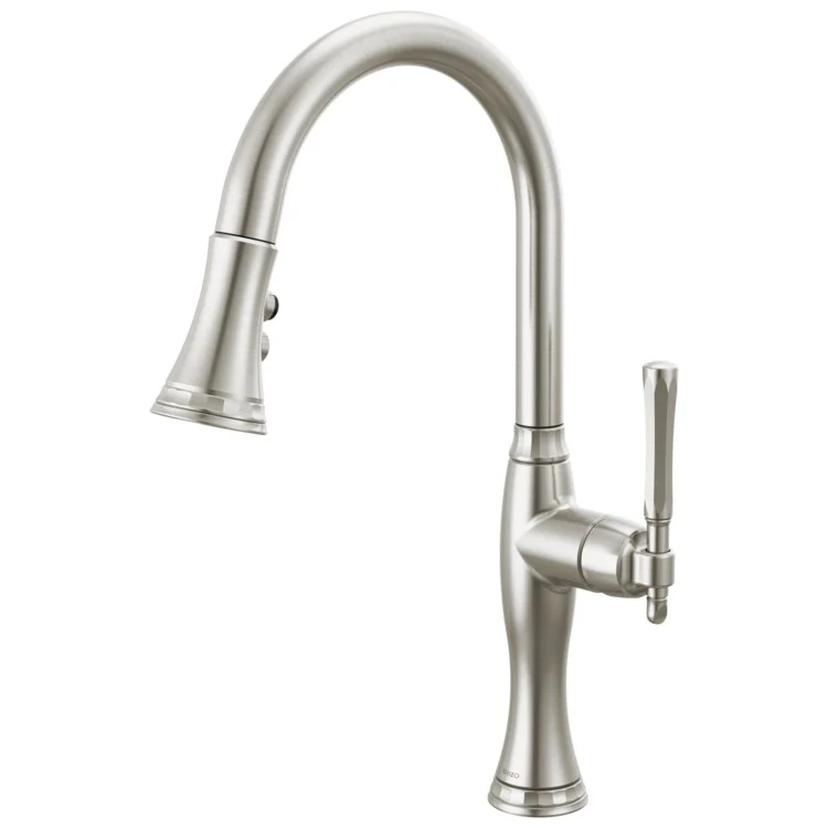 Kitchen Faucet Tulham 1 Lever ADA Brilliance Stainless 360 Degree Swivel 1 Hole 1.8 Gallons per Minute - Frankwebs