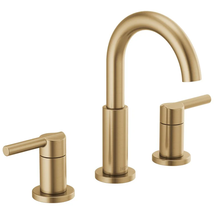 Lavatory Faucet Nicoli Widespread 6-16 Inch Spread 2 Lever ADA WaterSense Brilliance Champagne Bronze 1.2 Gallons per Minute 8-5/8 Inch - Frankwebs