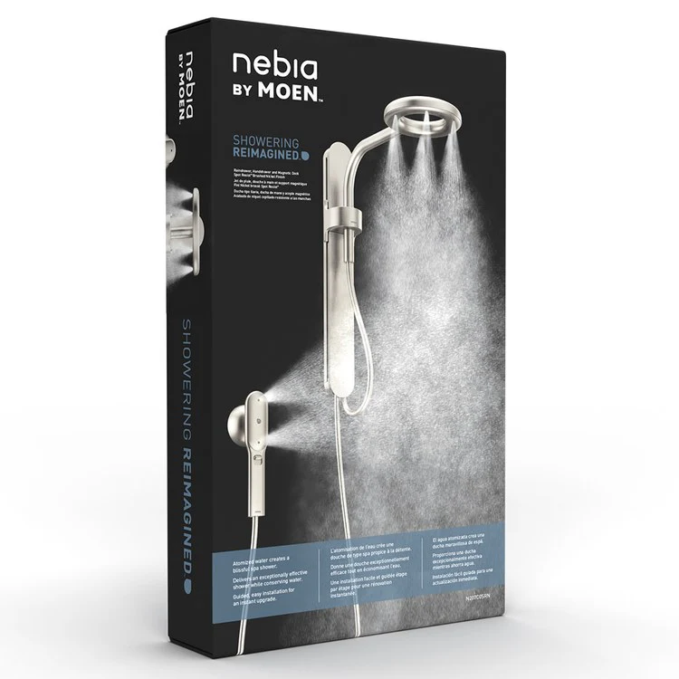Handshower Set Nebia Spot Resist Brushed Nickel 1 Function 1.75 Gallons per Minute 24IN Wall Bracket - Frankwebs