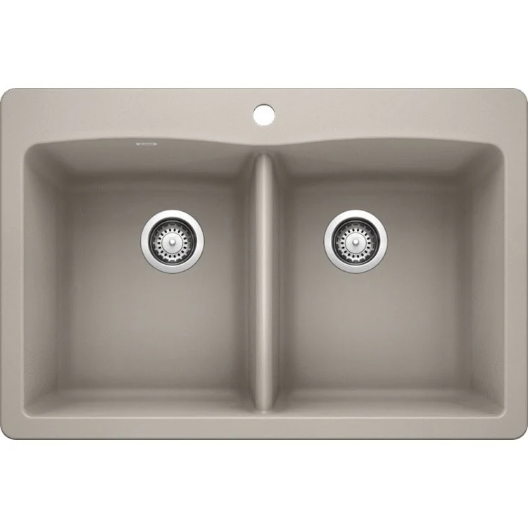 Kitchen Sink Diamond 33 x 22 Inch Double Bowl Equal Double 1 Hole Coal Black Drop-In/Undermount - Frankwebs
