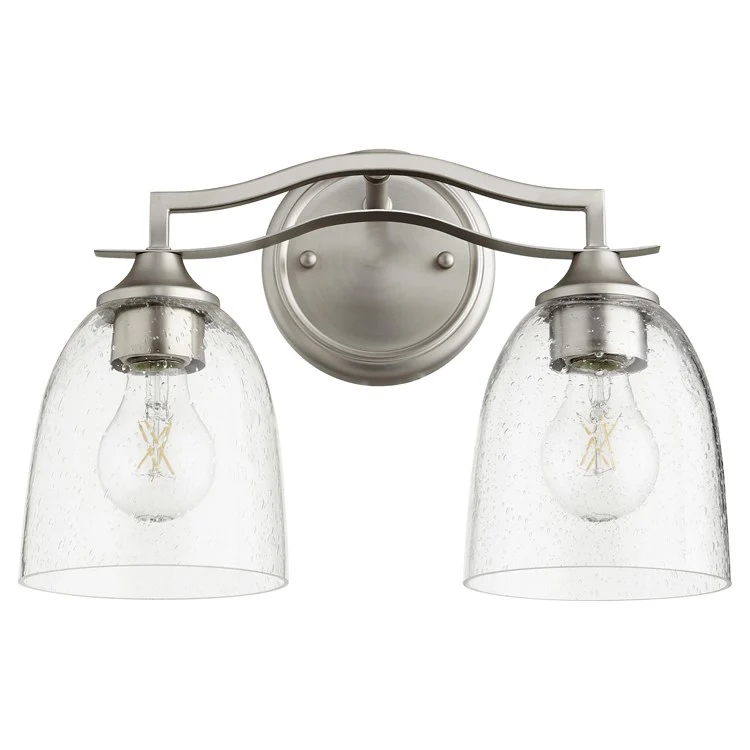 Jardin Two-Light Bathroom Vanity Fixture with Clear Seeded Glass Shades - Frankwebs
