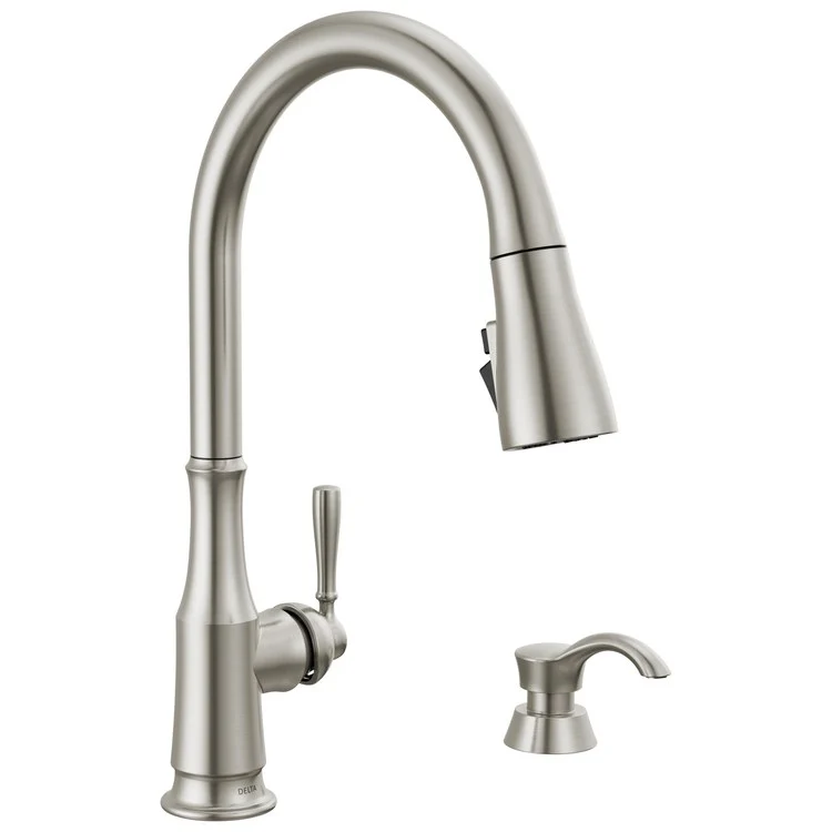 Kitchen Faucet Capertee with Soap Dispenser 1 Lever ADA Spotshield Stainless Pull Down 1.8 Gallons per Minute - Frankwebs