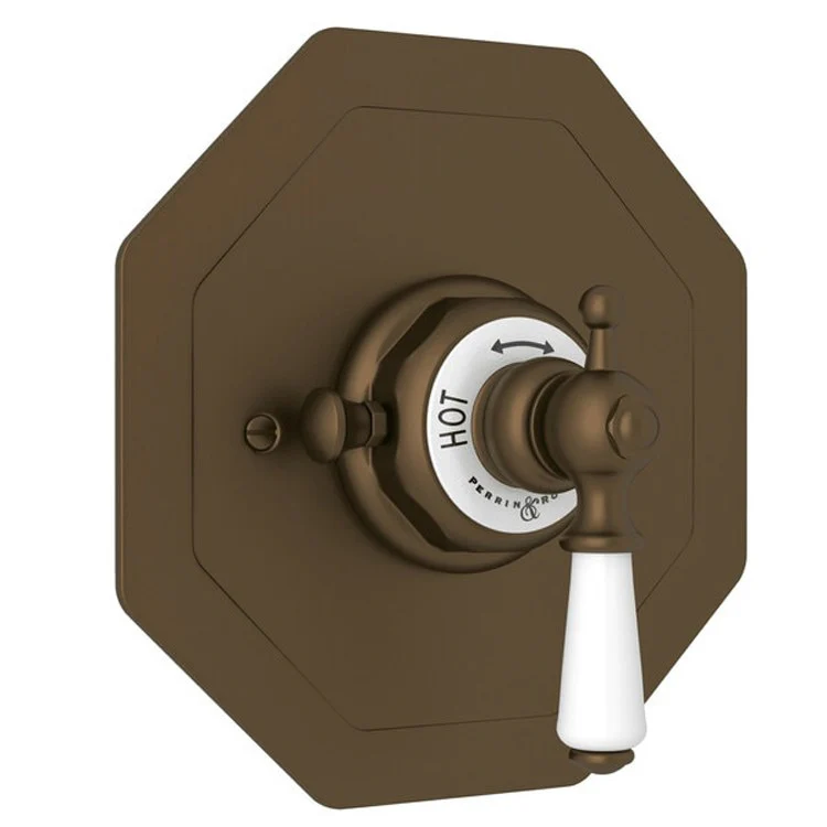 Thermostatic Trim Edwardian 3/4 Inch without Volume Control Octagonal 1 Lever Polished Chrome Brass - Frankwebs