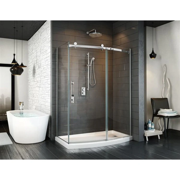 Shower Door Novara 32 Inch Panel Left 48 x 78-1/2 Inch Chrome Clear 3/8 5/16 Inch - Frankwebs