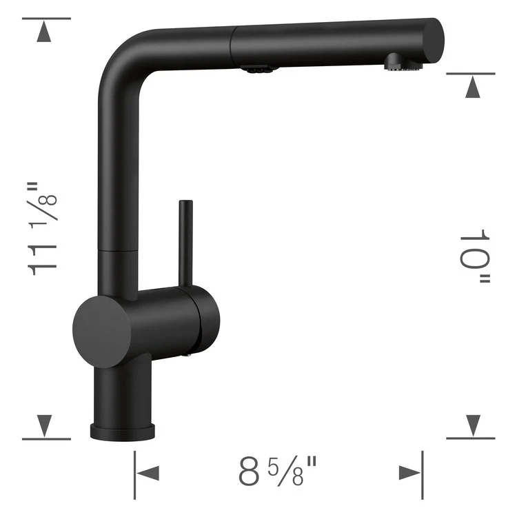 Kitchen Faucet Linus 1 Lever CALGreen Coal Black 1.5 Gallons per Minute - Frankwebs