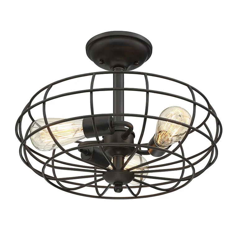 Scout Three-Light Semi-Flush Mount Ceiling Fixture - Frankwebs