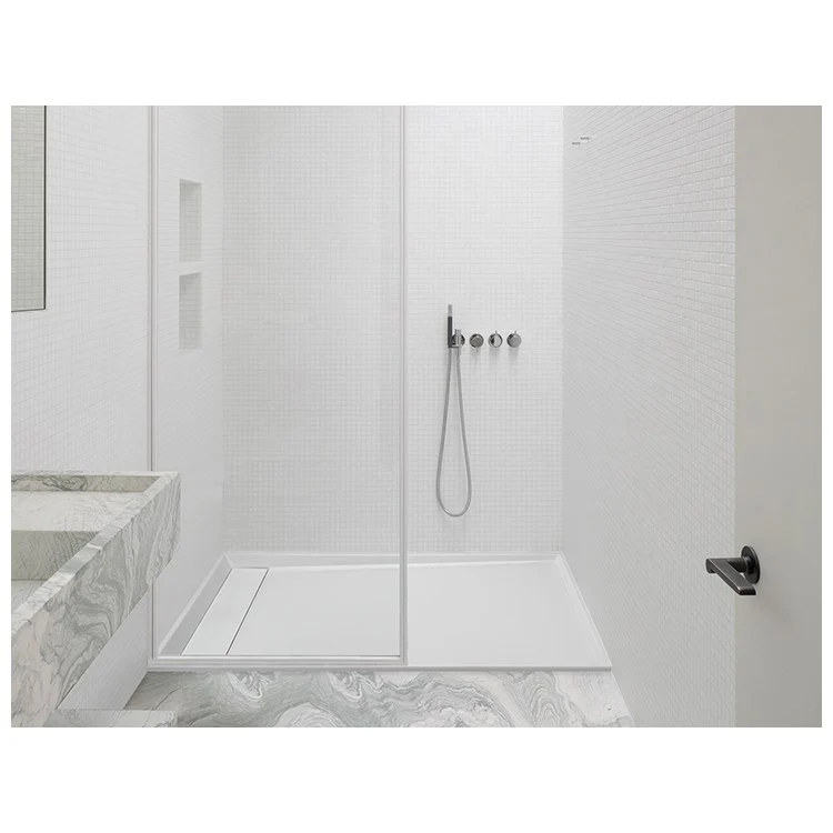 Shower Base Multiple Threshold Hidden Drain White 60 x 36 Inch Acrylic Hidden Right Hand Drain - Frankwebs