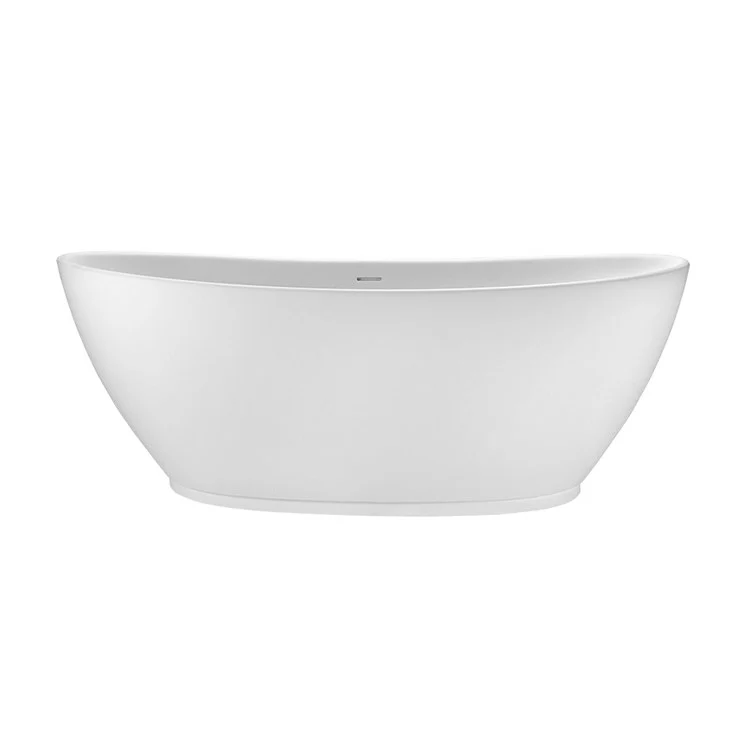 Soaking Tub Elise 63 x 32 Inch Freestanding Center White Gloss Sculpturestone 86 Gallons 23-1/2 Inch - Frankwebs