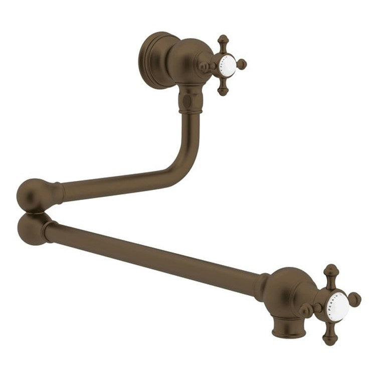 Pot Filler Edwardian Wall Mount Swing Arm 2 Cross Satin Nickel - Frankwebs