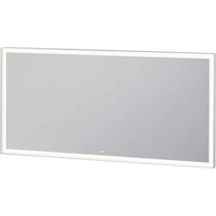Mirror L-Cube 55-1/8 x 27-1/2 Inch White Aluminum with Lighting Rectangle - Frankwebs