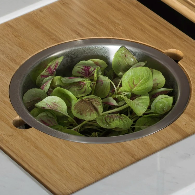 Workstation Serving Board Set with Stainless Steel Mixing Bowl for Kitchen Sink - Frankwebs