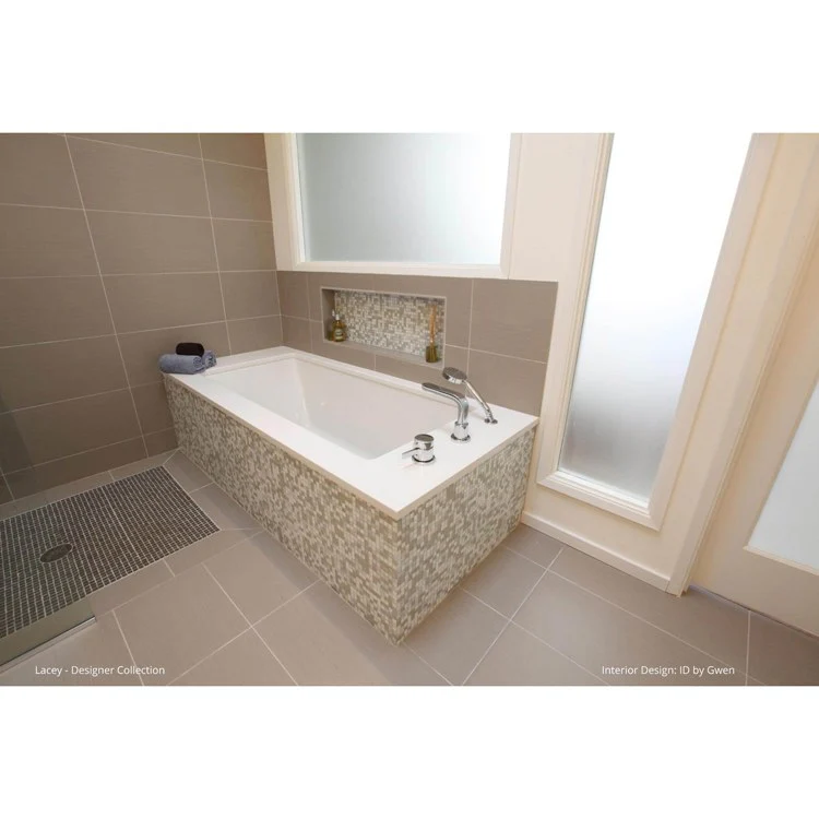 Soaking Tub Designer Collection Lacey 66 x 36 Inch Drop-In Tub Only End Bone Acrylic - Frankwebs