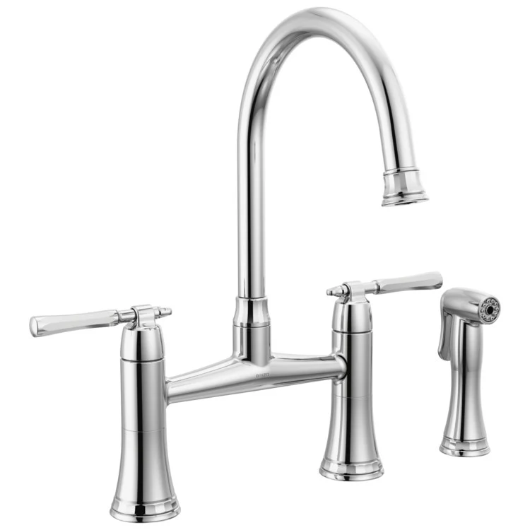 Kitchen Faucet Tulham 8 Inch Spread 2 Lever ADA Brilliance Stainless 1.8 Gallons per Minute - Frankwebs