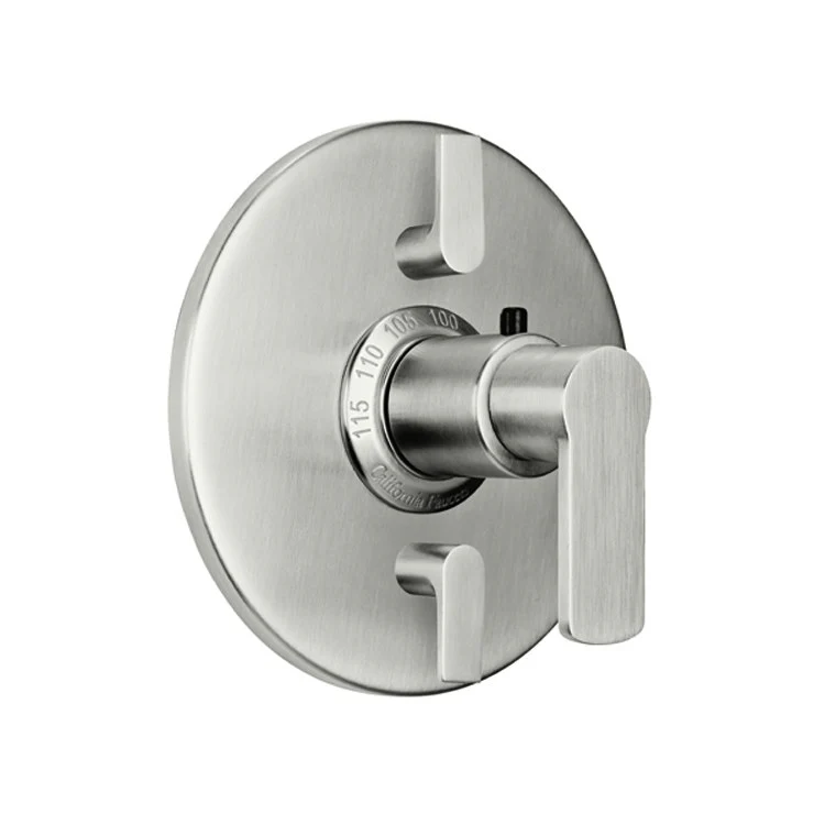 Thermostatic Trim Arpeggio Round StyleTherm with 2 Volume Control 3 Lever Satin Nickel ADA for Requires TH52-R Or TH52D2-R Valve Faceplate and Handles Brass - Frankwebs