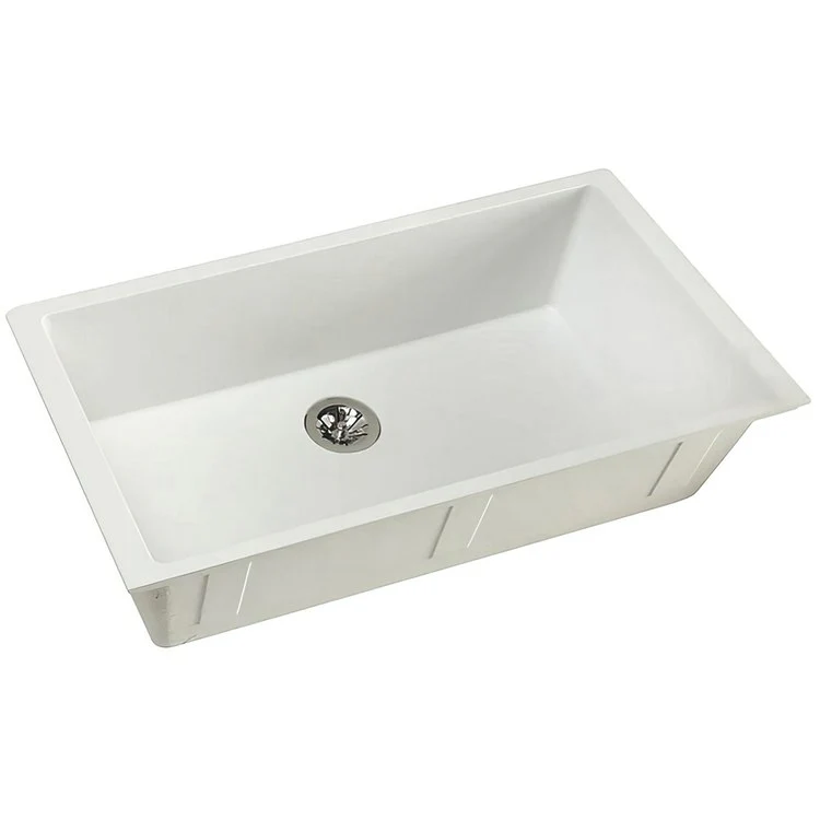Kitchen Sink Quartz Luxe 36 x 19 Inch Single Bowl Perfect Drain Charcoal Undermount - Frankwebs