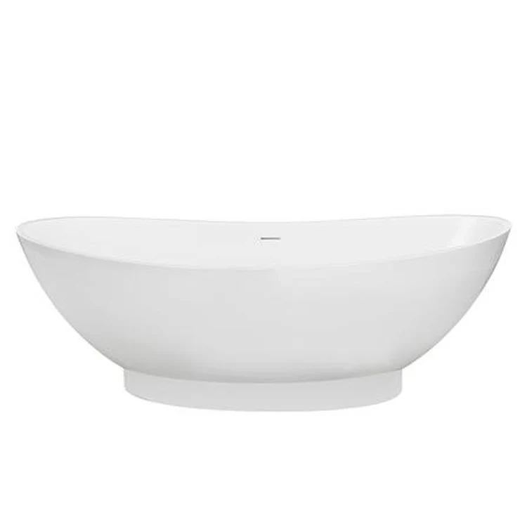 Freestanding Tub Julianna 71 Inch Matte White Oval Resin No Faucet Holes - Frankwebs