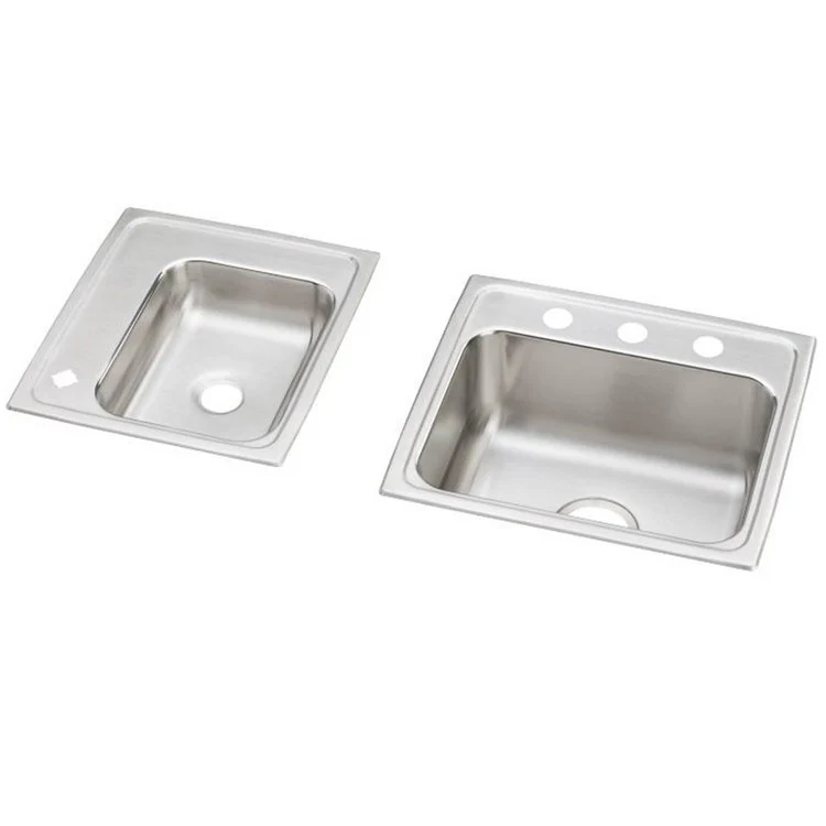 Classroom Sink Lustertone 34 x 17 Inch Double Bowl Left 4 Hole Lustrous Satin Drop-In Minimum Cabinet Size 39 Inch 7-5/8 Inch 18 Gauge Bottom Only Pads 64090008 Mounting Hardware for Countertops Up to 3/4IN - Frankwebs