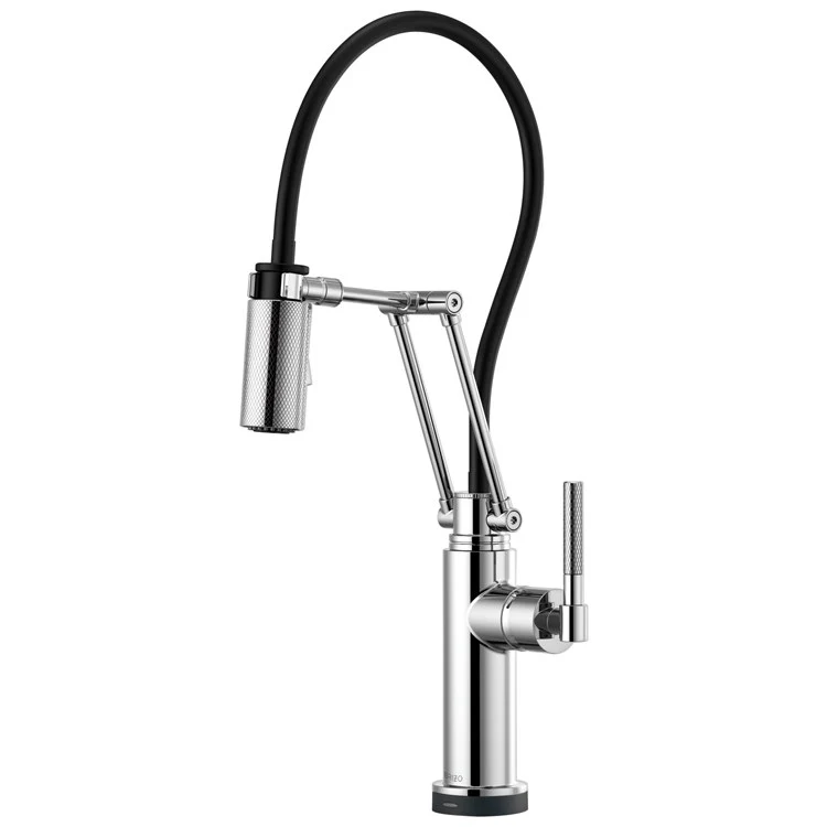 Kitchen Faucet Litze SmartTouch Technology with Semi-Flexible Hose 1 Knurled Lever ADA Brilliance Stainless 1.8 Gallons per Minute - Frankwebs