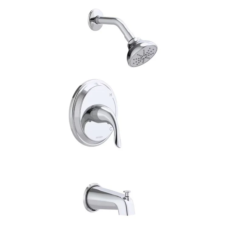 Tub and Shower Trim Viper Kit with Treysta Cartridge 1 Lever Chrome ADA 1.75 Gallons Per Minute - Frankwebs