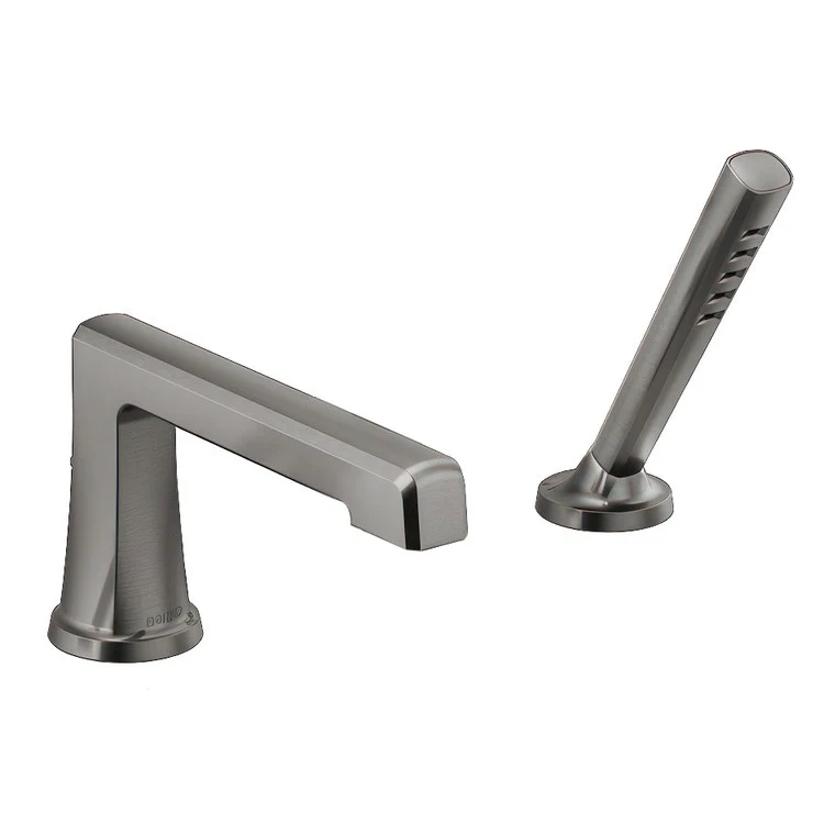 Roman Tub Trim Levoir Deck Mount with H2Okinetic Technology Less Handle Brilliance Luxe Nickel WaterSense ADA 9-11/16 Inch Reach 1 Function Wand Handshower - Frankwebs