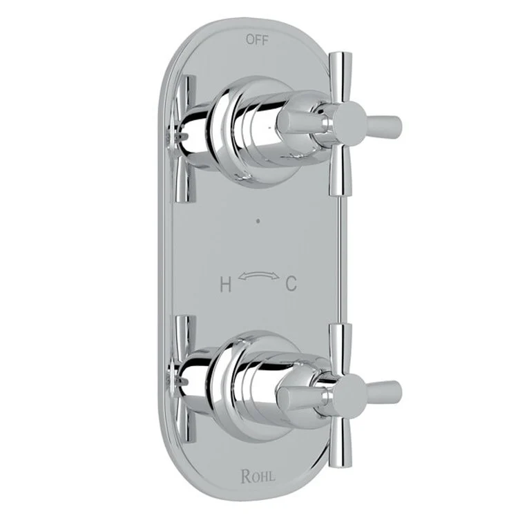 Thermostatic Trim Holborn 1/2 Inch with Diverter 2 Cross Polished Chrome Brass - Frankwebs
