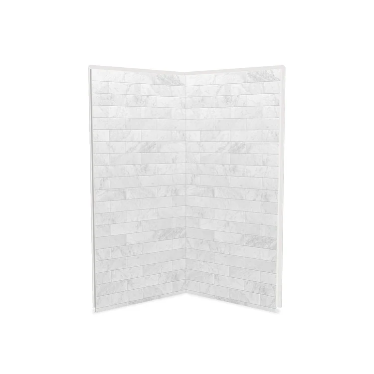Shower Wall Utile 2 Piece Corner 36 x 1-1/8 x 80 Inch Marble Carrara Composite 36x1-1/8x80 Inch - Frankwebs