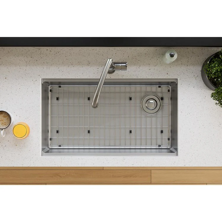 Sink Grid Crosstown Bottom Grid 28.5 x 14.5 Inch Polished Stainless Steel - Frankwebs