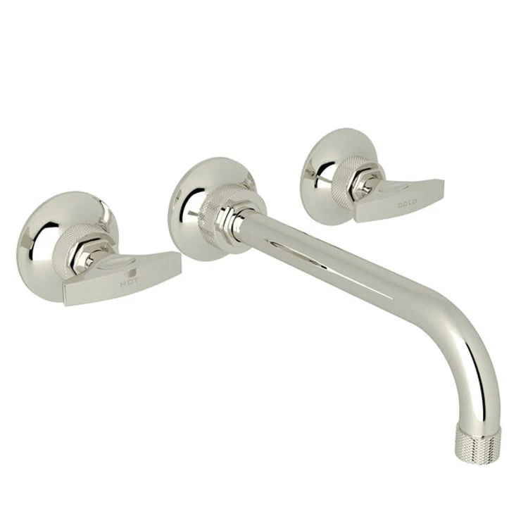 Tub Filler Graceline Wall Mount 8 Inch Spread 2 Metal Dial Polished Nickel - Frankwebs