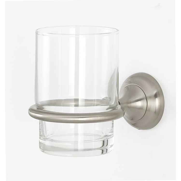 Tumbler Holder Royale Bath Polished Nickel Includes Tumbler Wall Mount Brass/Glass 4-9/16 x 2 Inch - Frankwebs
