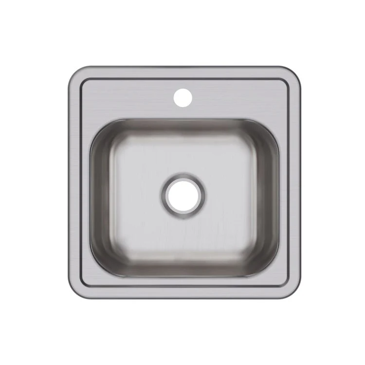 Bar Sink Dayton 15 x 15 Inch Single Bowl with Drain Opening 1 Hole ADA Satin Drop-In Square Drain Size 2 Inch - Frankwebs