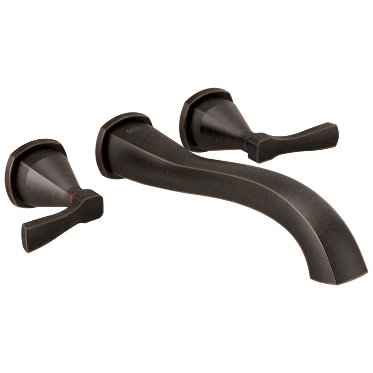 Tub Filler Trim Stryke Wall Mount 2 Lever Venetian Bronze ADA 8 Inch Spread - Frankwebs