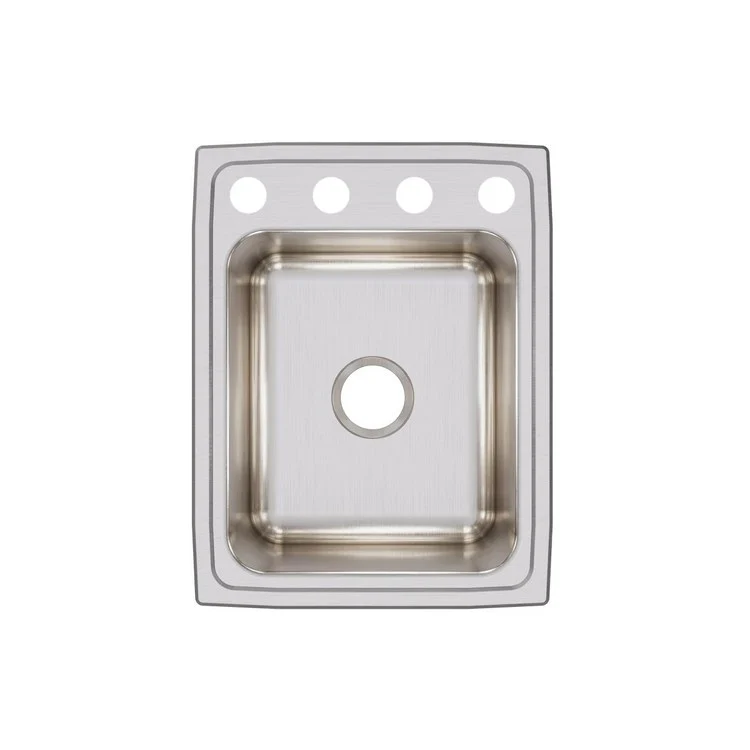Kitchen Sink Lustertone Classic 17 x 22 Inch Single Bowl OS4 Hole Lustrous Satin Drop-In - Frankwebs