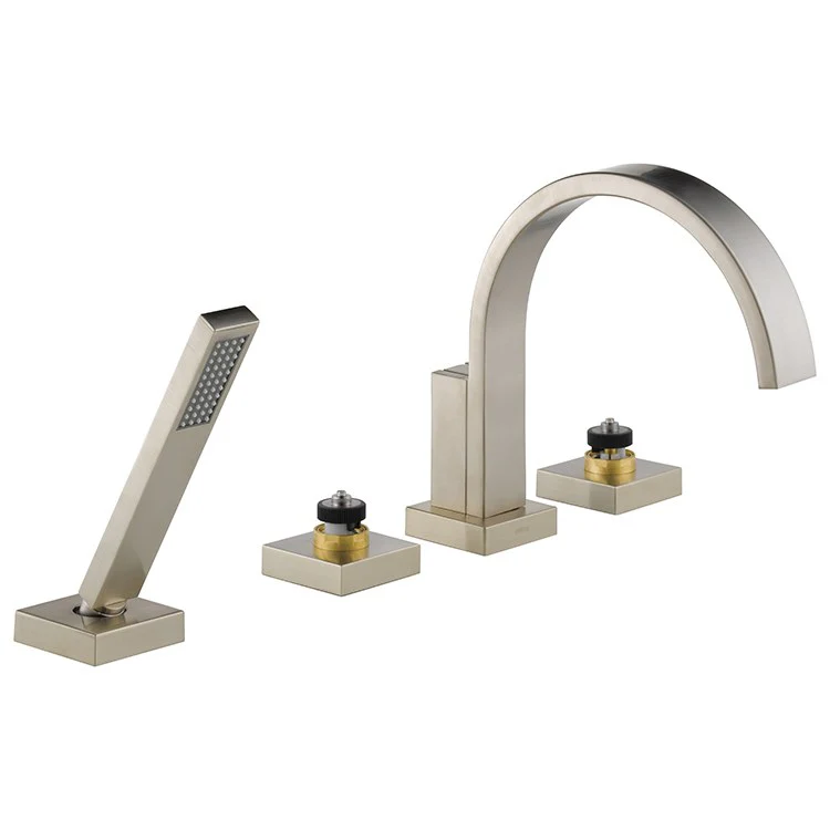 Siderna Two Handle Roman Tub Faucet with Handshower without Handles - Frankwebs