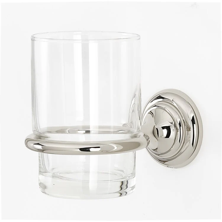 Tumbler Holder Charlie's Bath Polished Chrome Includes Tumbler Wall Mount Brass/Glass 4-1/2 x 2 Inch - Frankwebs