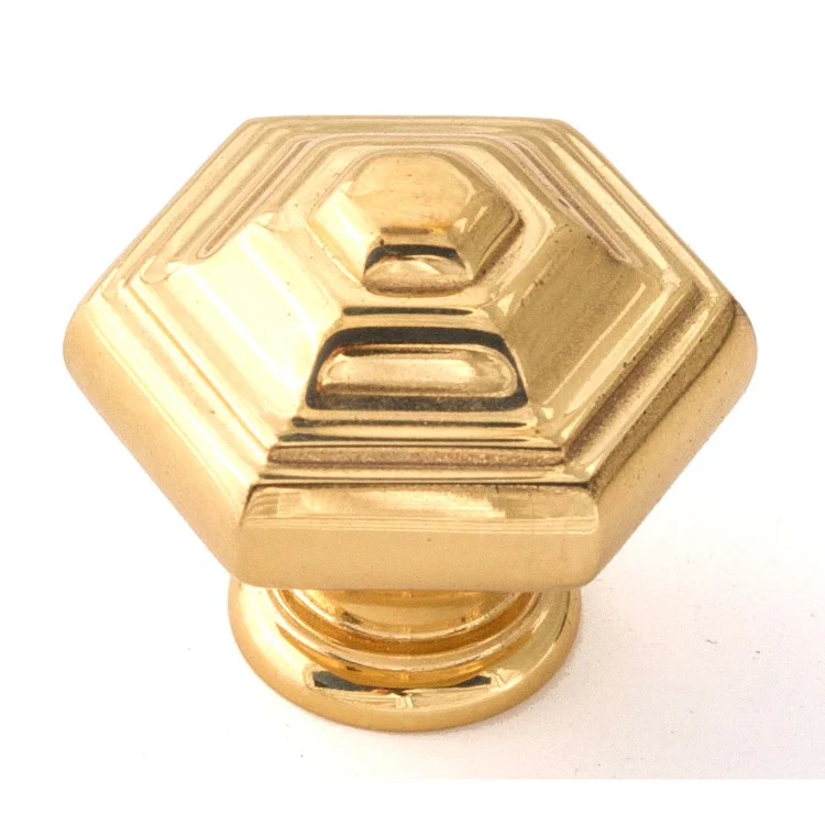 Knob Geometric Hexagon Bronze Brass 1-1/4 Inch 1-1/4 Inch 3/4 Inch - Frankwebs