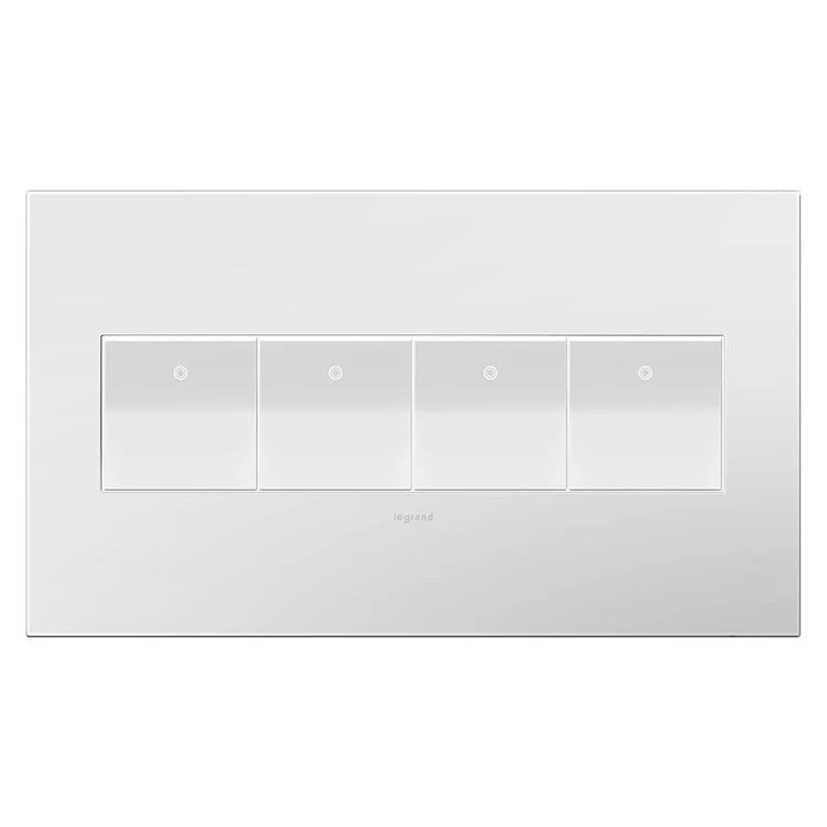 Wall Plate adorne 4 Gang Gloss White 8.88 x 5.13 Inch for adorne Switches/Dimmers and Outlets - Frankwebs
